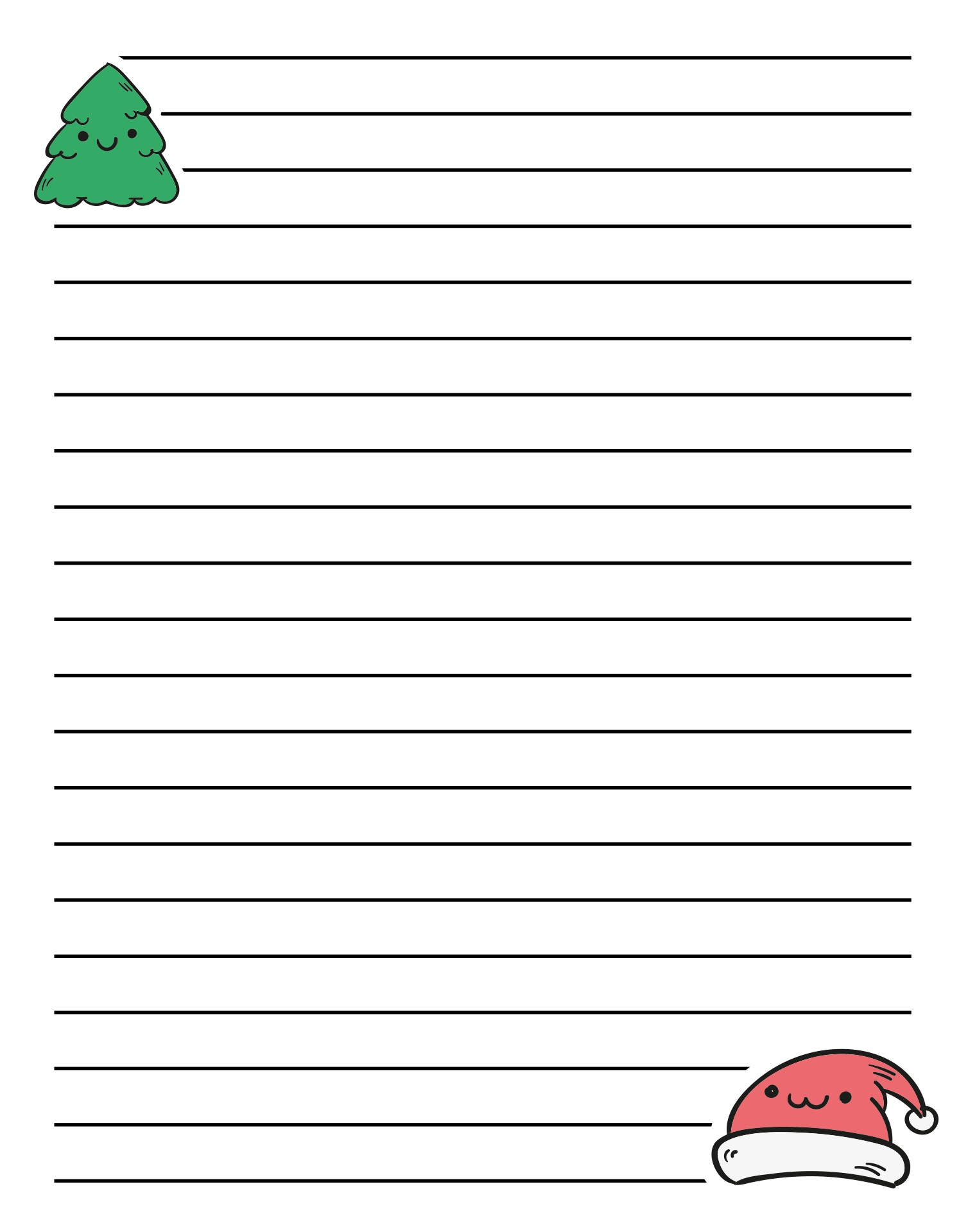 Christmas Writing Paper Template - 15 Free Pdf Printables intended for Christmas Handwriting Paper Printable