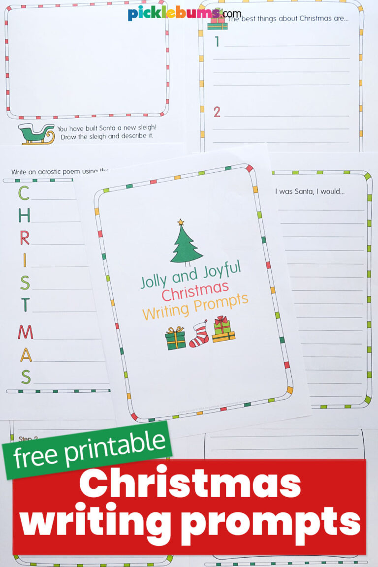 Christmas Writing Prompts For Kids - Free Printable - Picklebums within Christmas Writing Prompts Printable