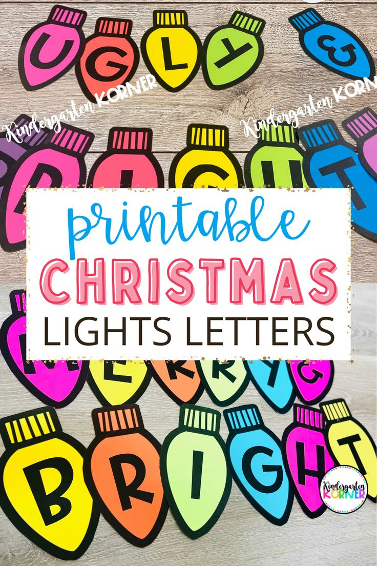 Classroom Christmas Decorations : Printable Christmas Lights Letters for Christmas Light Letters Printable