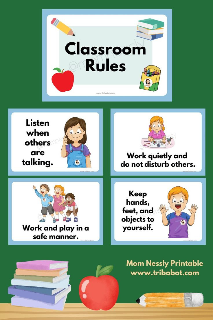 Classroom Rules Posters with regard to Free Printable Classroom Rules with Pictures