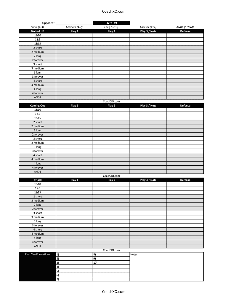 Coachxo Blank Football Play Sheet Template Form - Fill Online intended for Printable Blank Football Play Sheet Template