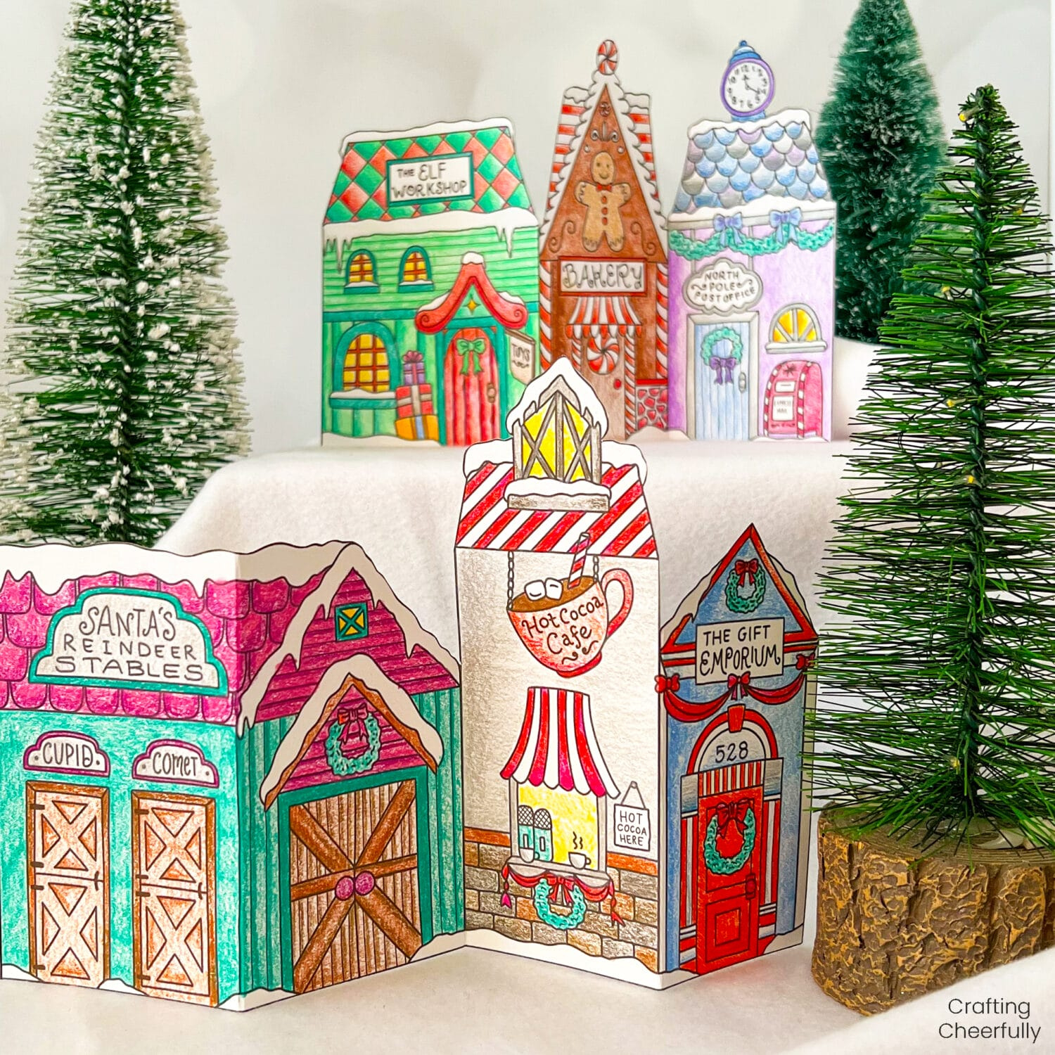 Color-Your-Own Christmas Village - Free Printable Coloring Pages inside Printable Christmas Village Template