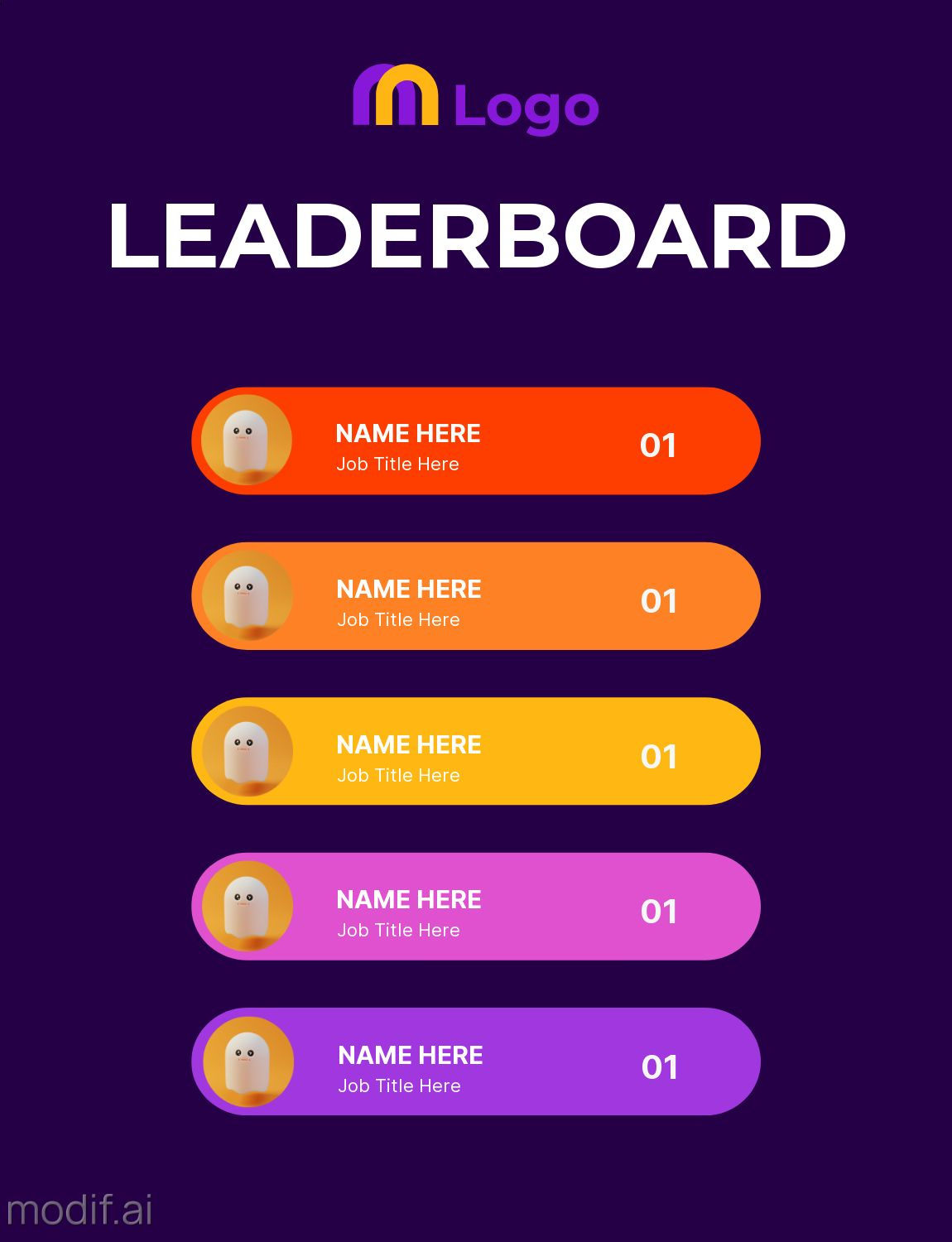 Colorful Leaderboard Template - Mediamodifier inside Free Leaderboard Templates