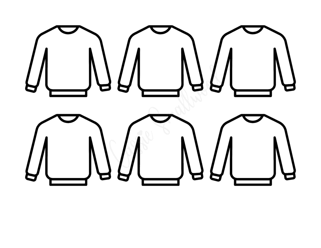 Coloring Ugly Sweater Template Free Outline Christmas Sweater for Ugly Sweater Template Printable