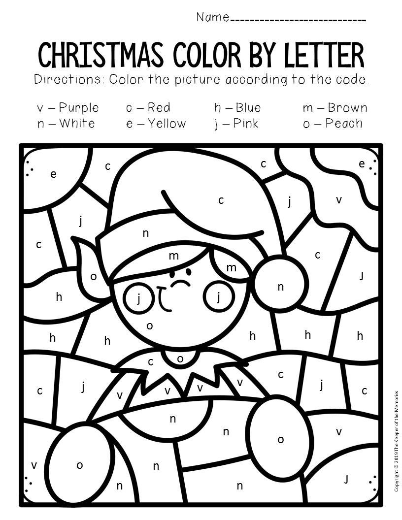 Colorlowercase Letter Christmas Preschool Worksheets for Color By Letter Christmas Worksheets