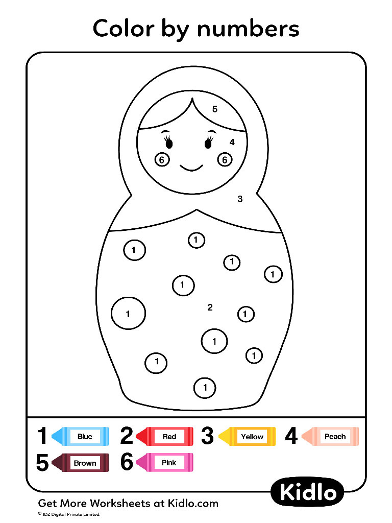 Colornumbers - Coloring Pages Worksheet #72 - Kidlo in Kidloland Snowman Printable