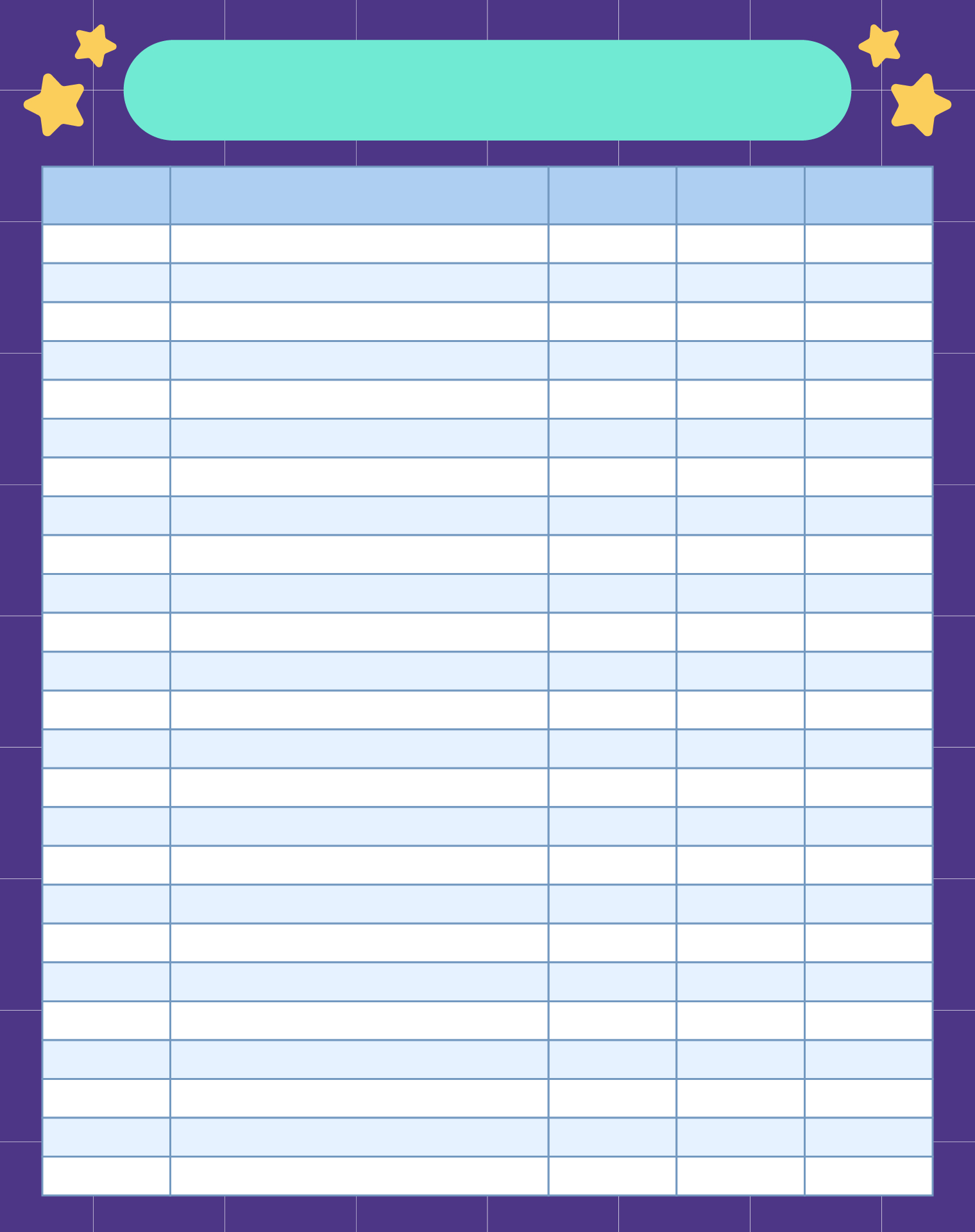 Column Template 5 Columns - 10 Free Pdf Printables | Printablee inside 5 Column Chart Printable