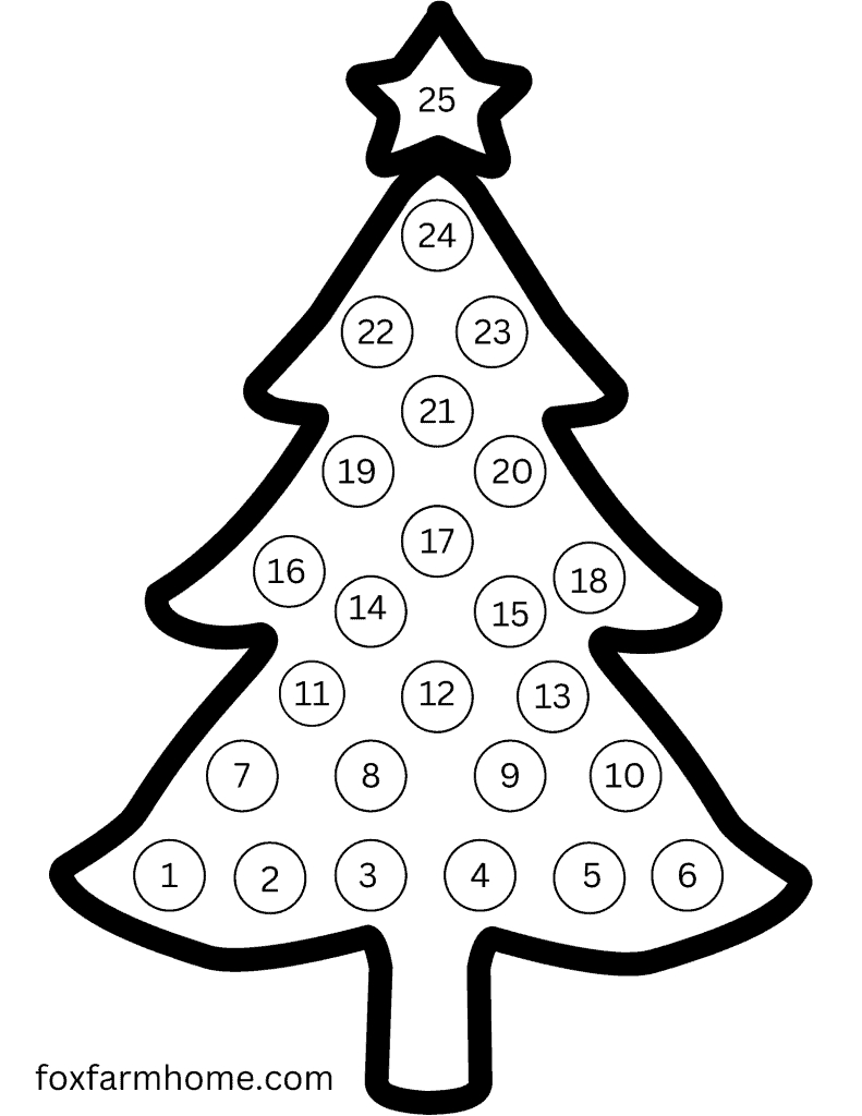 Countdown To Christmas Printable Craft For Kids - Fox Farm Home intended for Christmas Arts And Crafts For Kids Printable