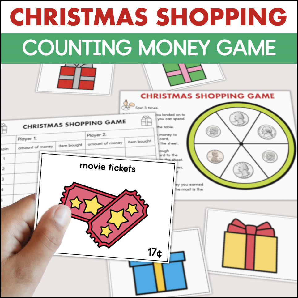 Counting Coins Christmas Shopping Money Game | Madeteachers with Christmas Money Worksheets