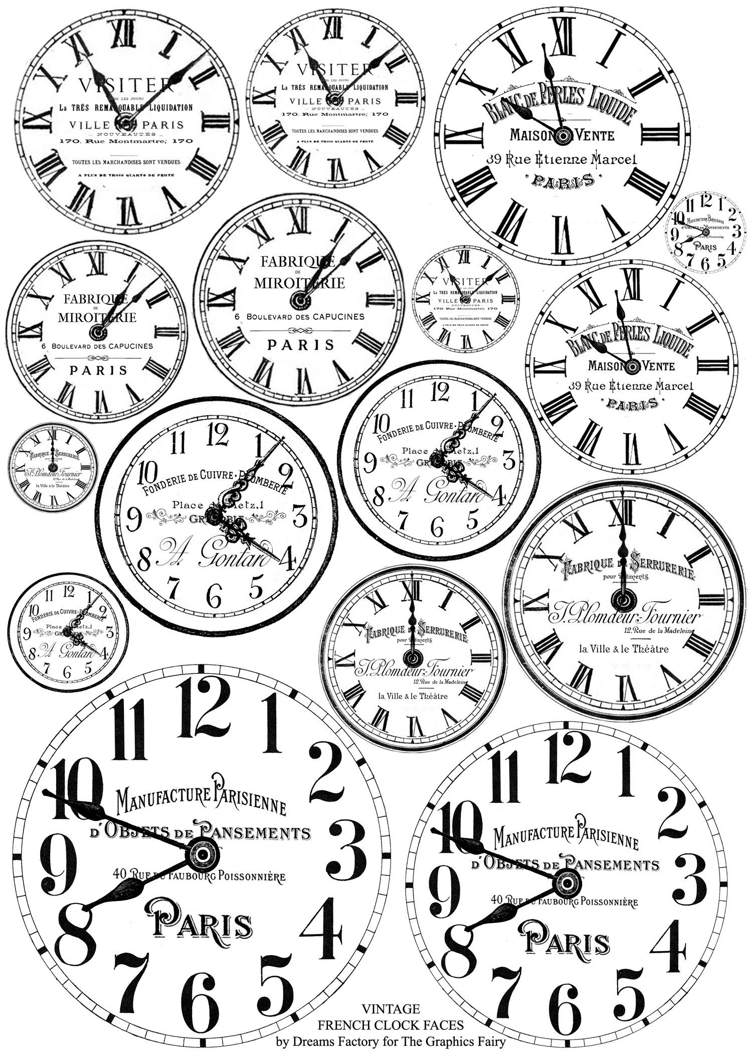 Craft Clock Faces! - The Graphics Fairy regarding Free Printable Clock Faces