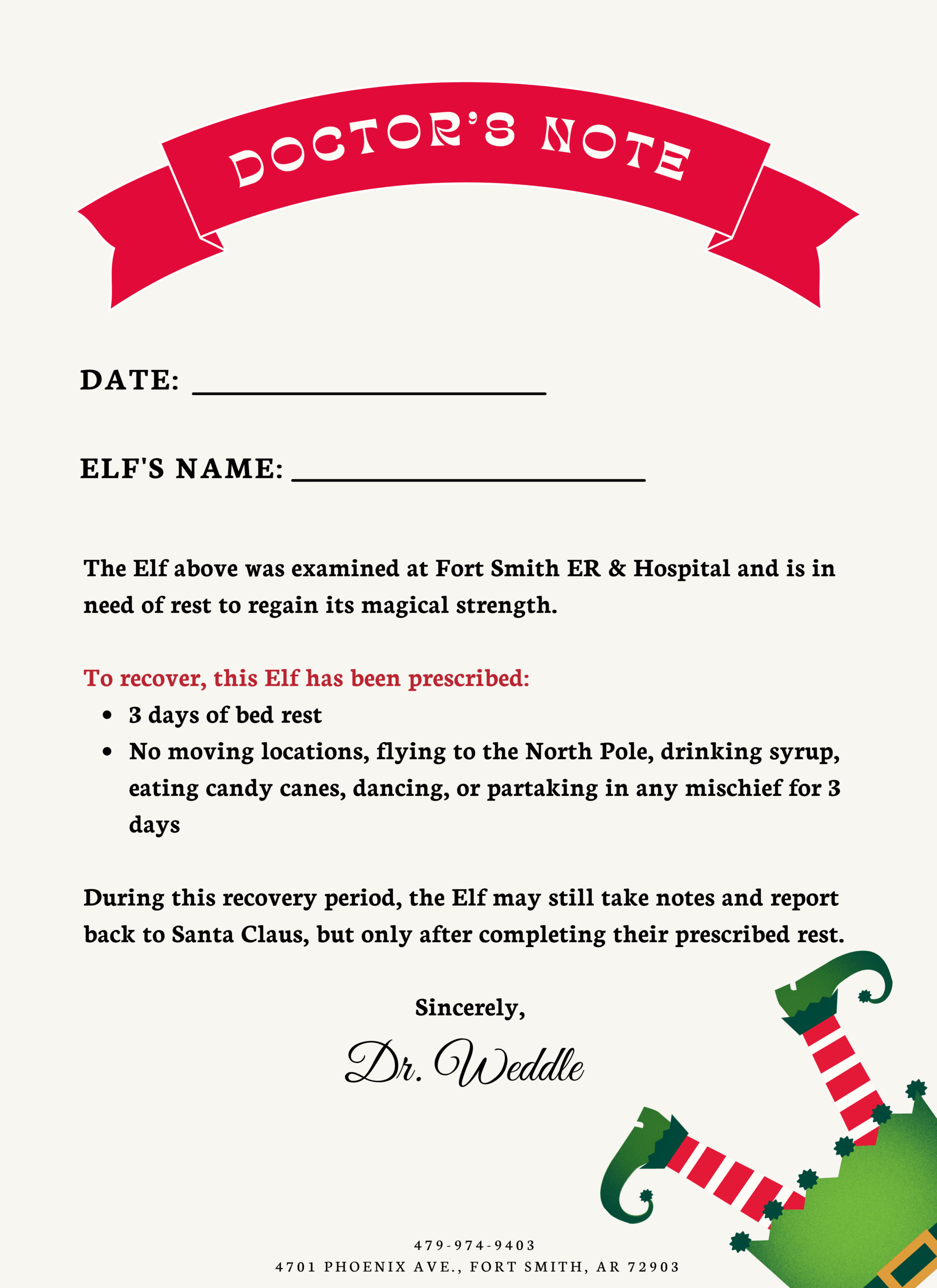 Creative Excuses To Use An Elf On The Shelf Doctor'S Note! pertaining to Elf on the Shelf Doctors Note Printable
