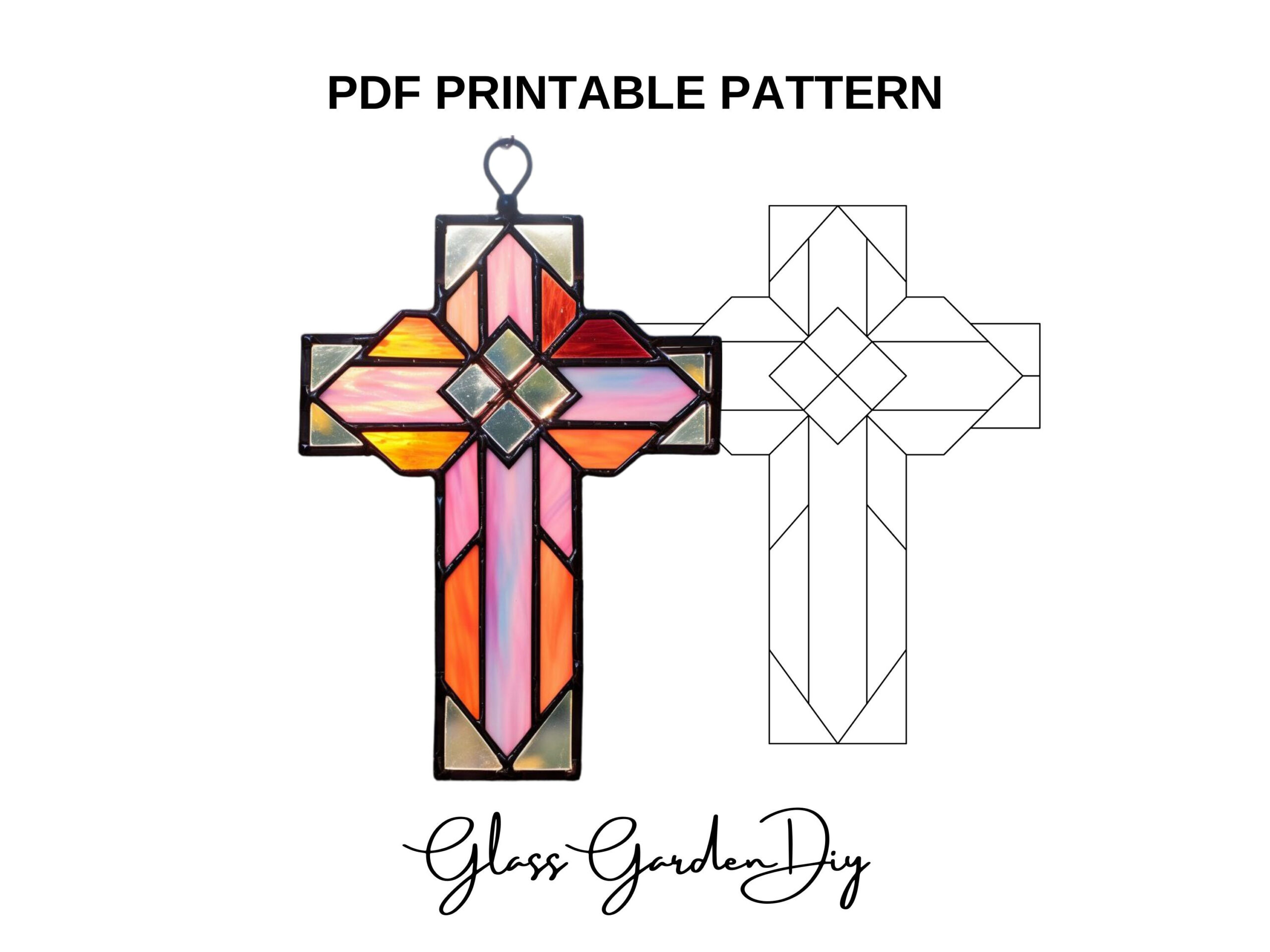 Cross Christian Symbol Ornament Stained Glass Pattern Pdf Png with regard to Free Printable Religious Stained Glass Patterns