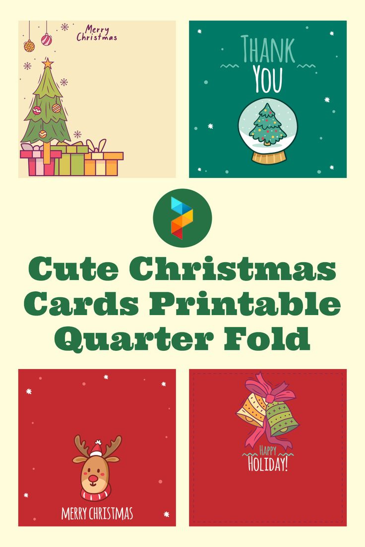 Cute Christmas Cards Quarter Fold - 10 Free Pdf Printables in Quarter Fold Christmas Card Free Printable