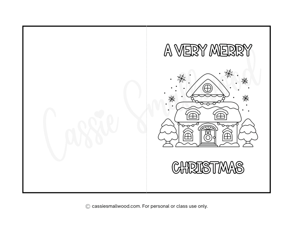 Cute Christmas Cards To Color - Cassie Smallwood intended for Christmas Card Worksheets Printable