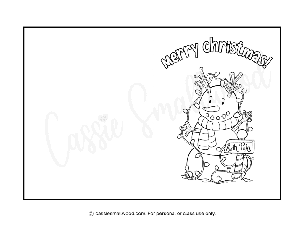 Cute Christmas Cards To Color - Cassie Smallwood throughout Printable Kids Christmas Card