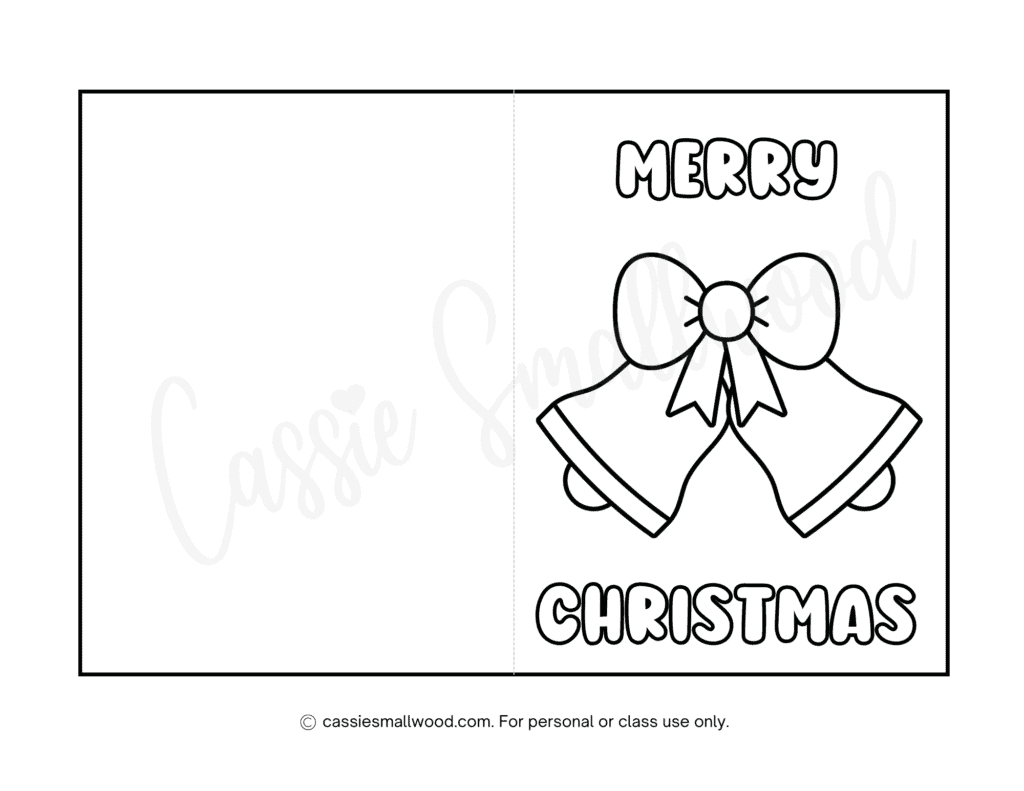 Cute Christmas Cards To Color - Cassie Smallwood with regard to Christmas Card Kindergarten Printable