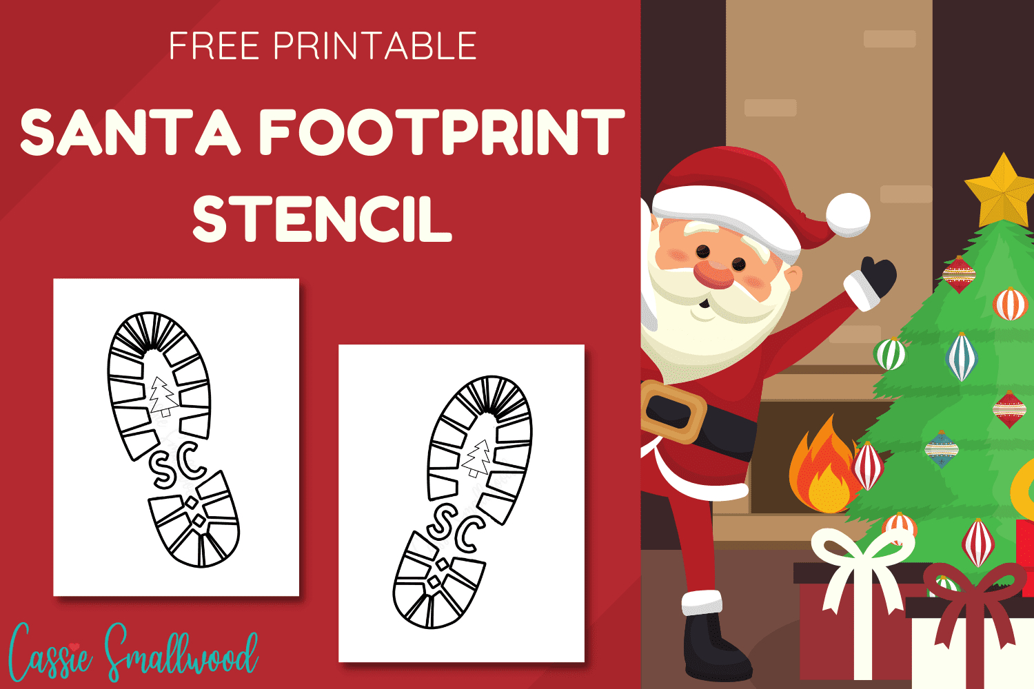 Cute Free Printable Santa Footprint Stencil - Cassie Smallwood pertaining to Santa Footprint Stencil Printable