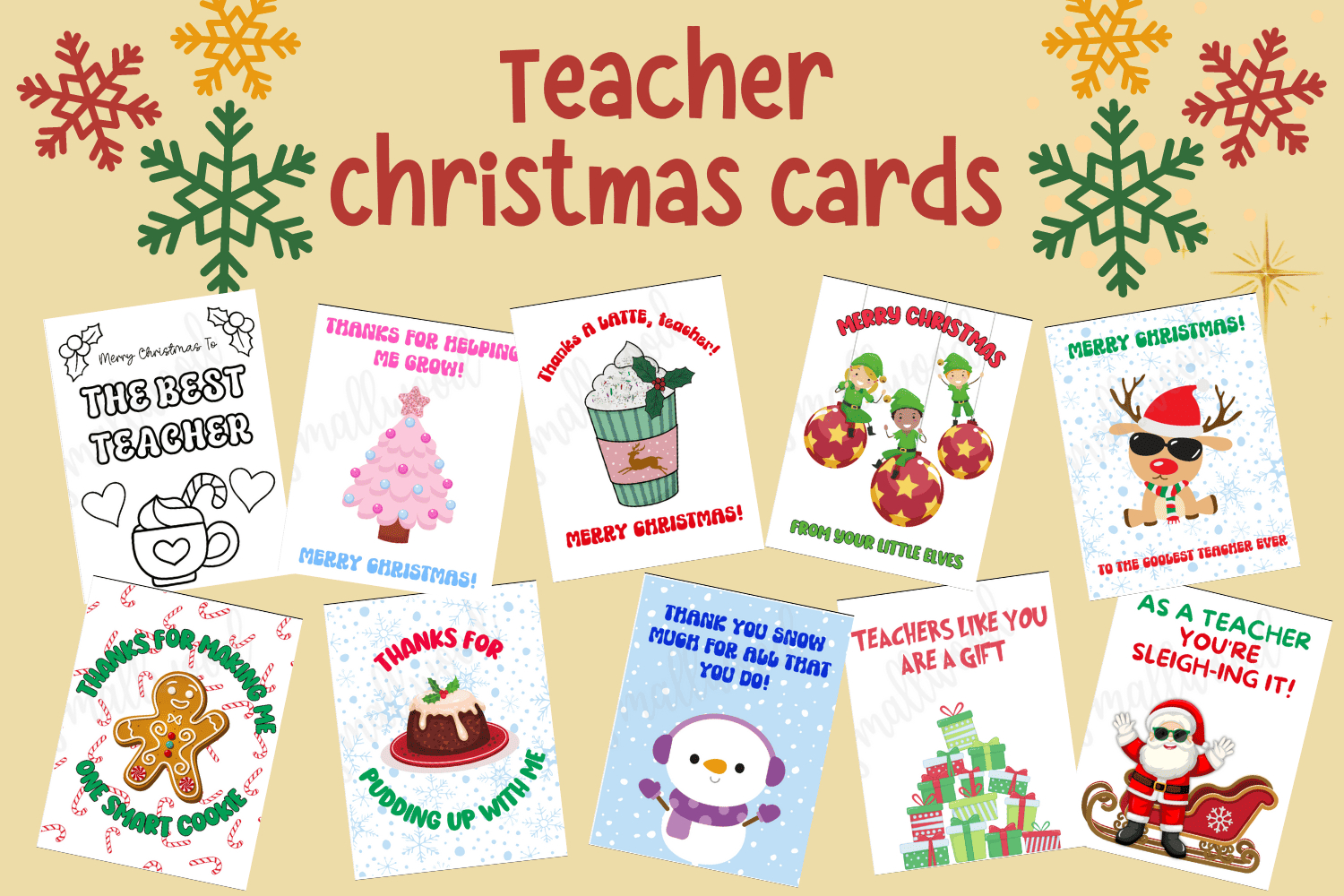 Cute & Funny Teacher Christmas Cards (Free Printable) - Cassie with Printable Teacher Christmas Card