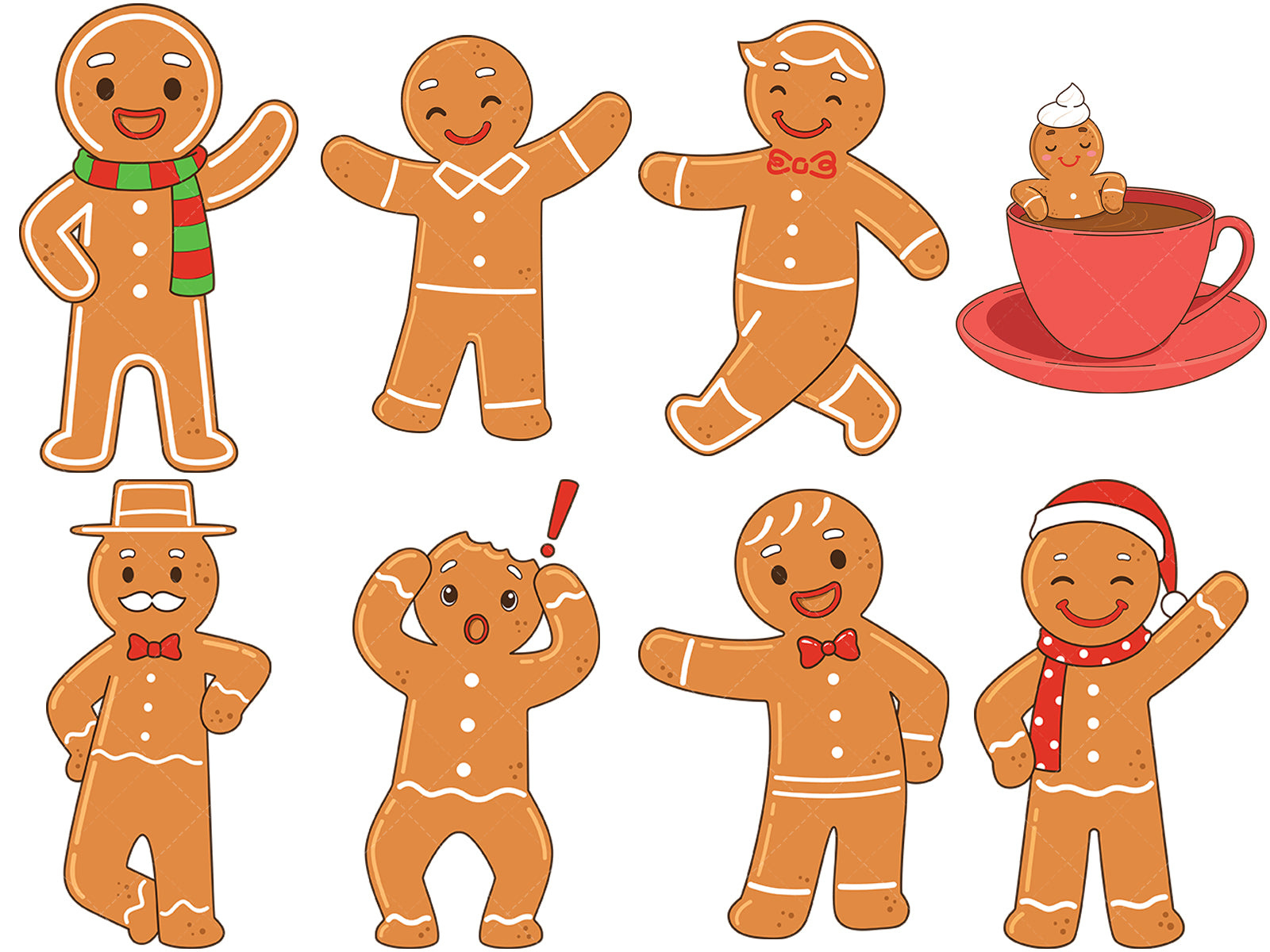 Cute Gingerbread Man Svg Bundle - Cut Files, Dxf, Studio3, Eps pertaining to Kawaii Gingerbread Printable