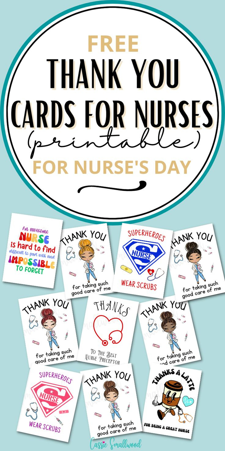Cute Nurse Thank You Cards (Free Printable) pertaining to Printable Free Thank You Cards For Nurses
