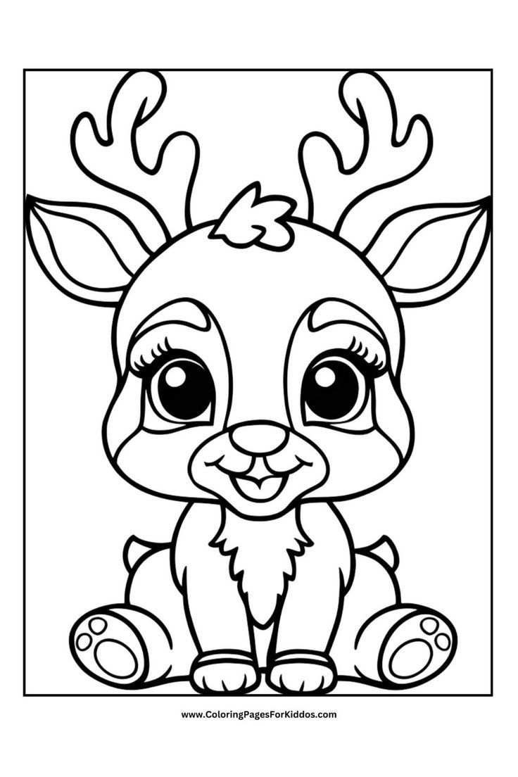 Cute Printable Reindeer Coloring Pages For Kids regarding Reindeer Coloring Pages Printable