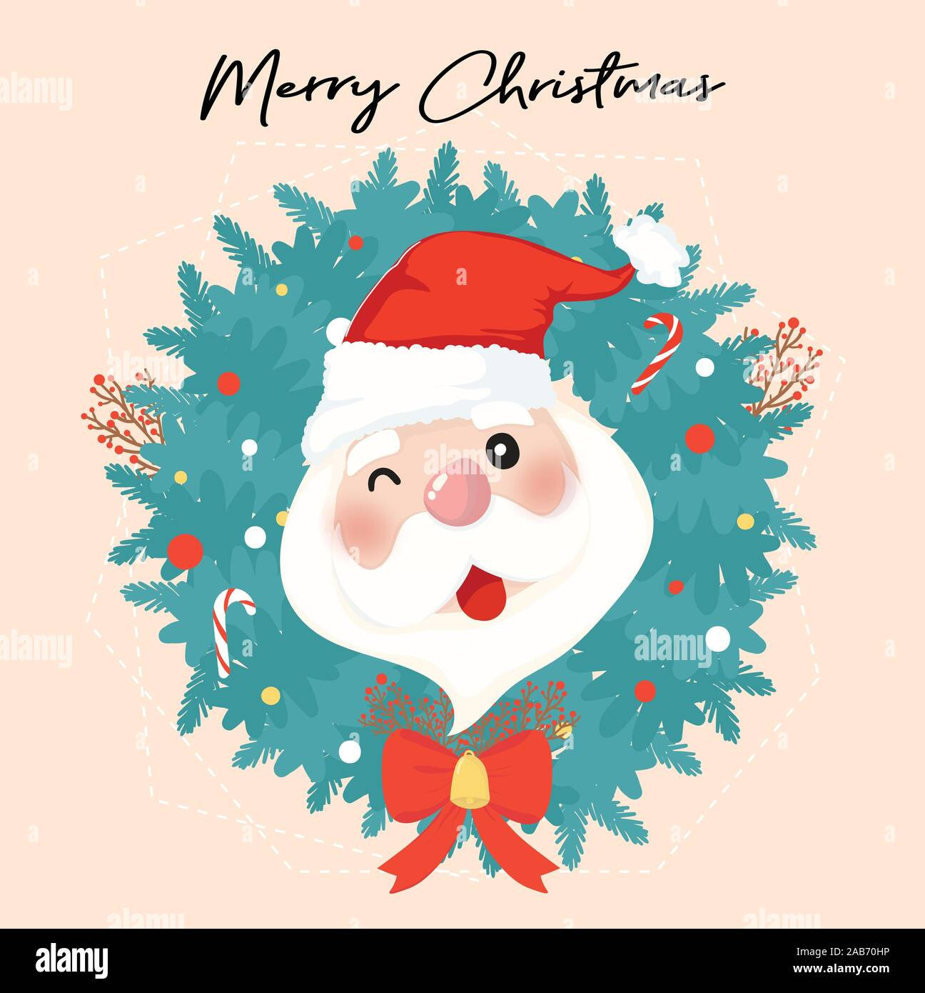 Cute Santa Clause In Weihnachten Kranz, Frohe Weihnachten throughout Kawaii Santa Printable
