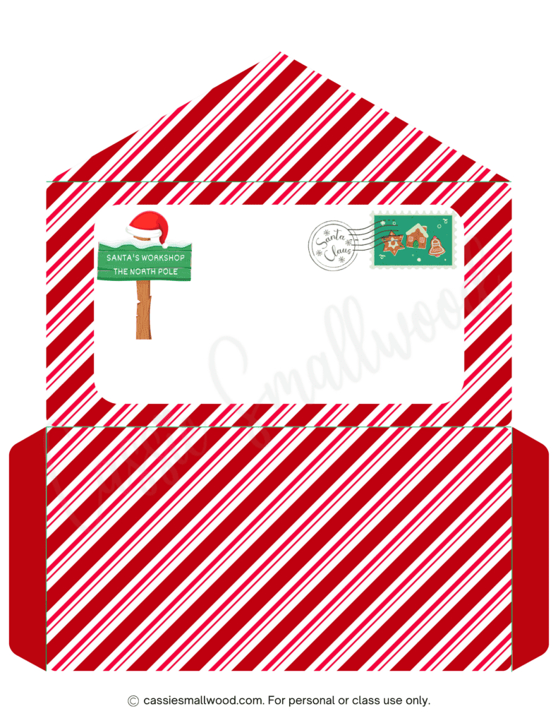 Cute Santa Envelopes (Free Printable) - Cassie Smallwood for North Pole Envelope Printable