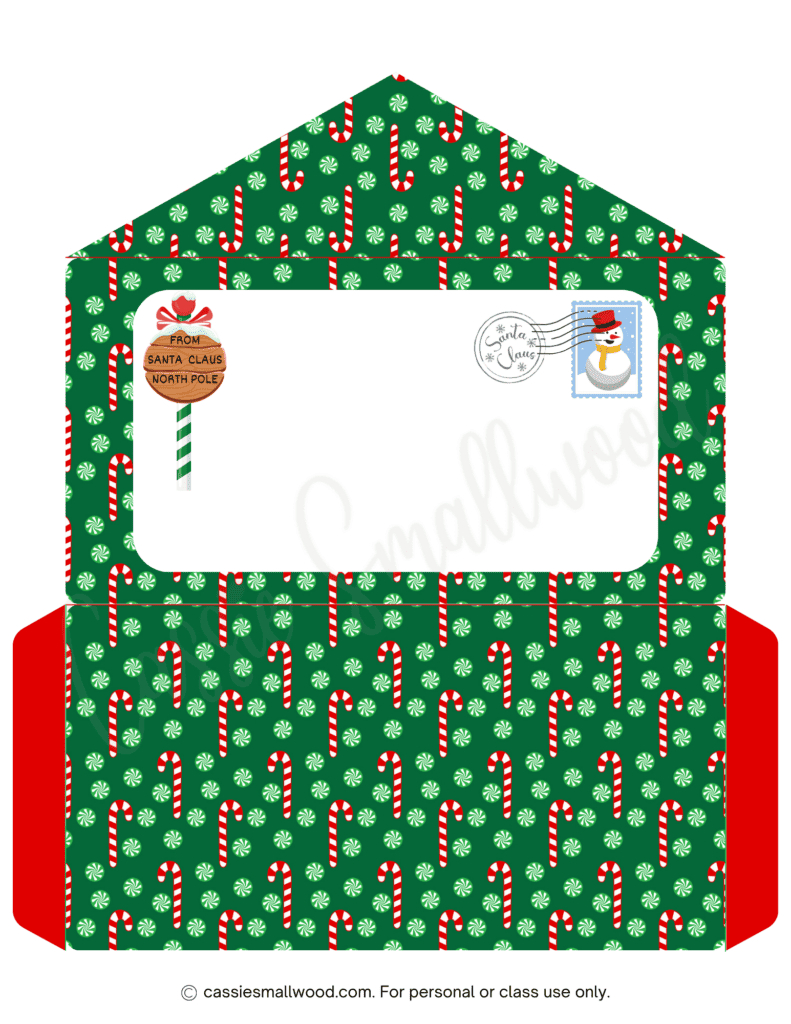 Cute Santa Envelopes (Free Printable) - Cassie Smallwood intended for Free Printable Christmas Envelope Template
