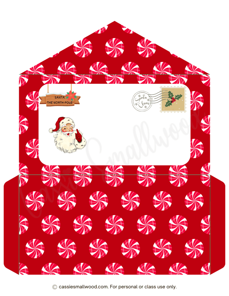 Cute Santa Envelopes (Free Printable) - Cassie Smallwood regarding Christmas Envelope Template Free