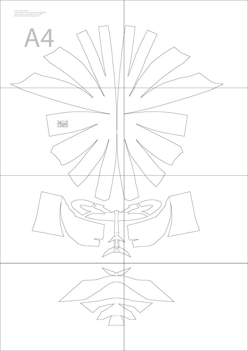 Dali-Lomo in Red Hood Helmet Template Free