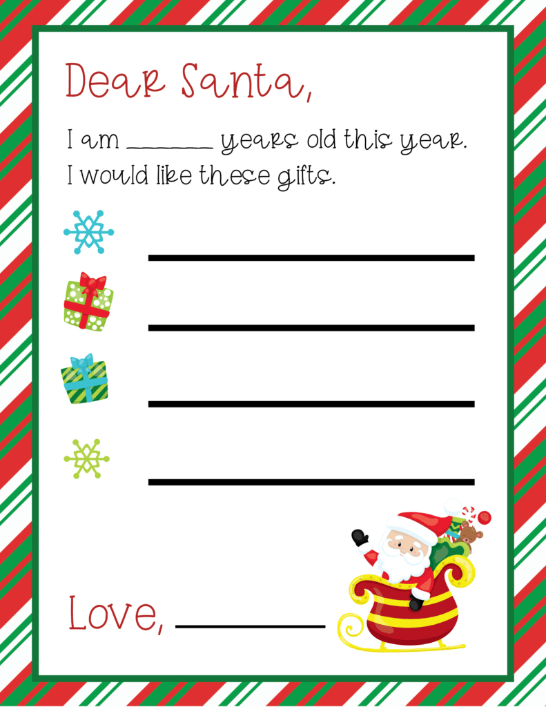 Dear Santa Wish List Printable: Free Downloadable Template For pertaining to Christmas List For Santa Printable Free