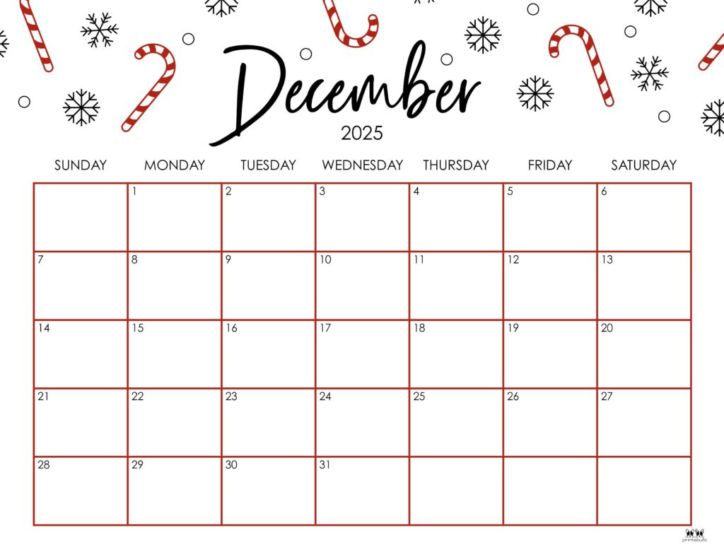 December 2025 Calendars - 107 Free Printables | Printabulls with regard to December Calendar Printable