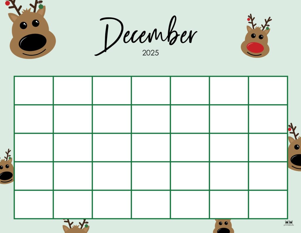 December 2025 Calendars - 107 Free Printables | Printabulls with regard to Printable December Christmas Calendar