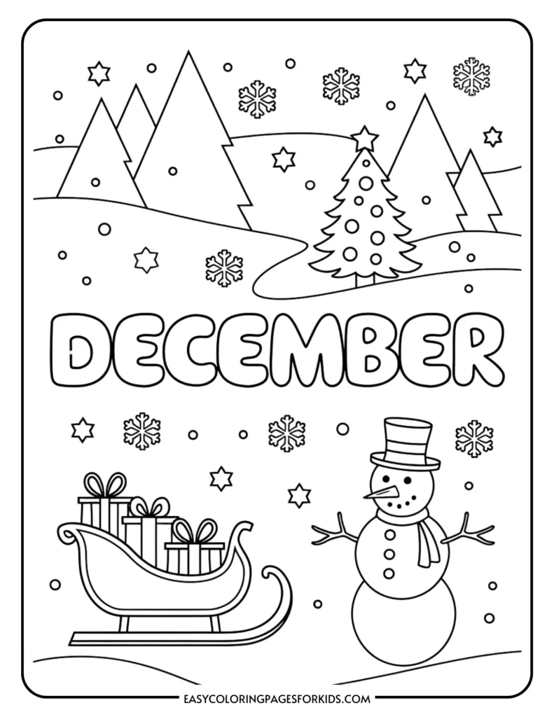 December Coloring Pages For Kids (7 Free Printable Pages) - Easy with Preschool Christmas Coloring Pages Printable