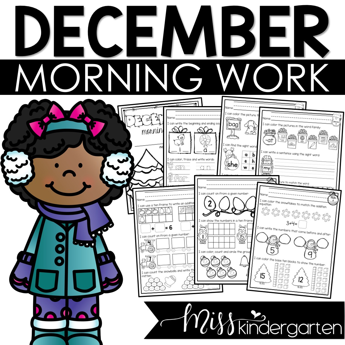 December Morning Work For Kindergarten - Miss Kindergarten pertaining to December Morning Work Printable