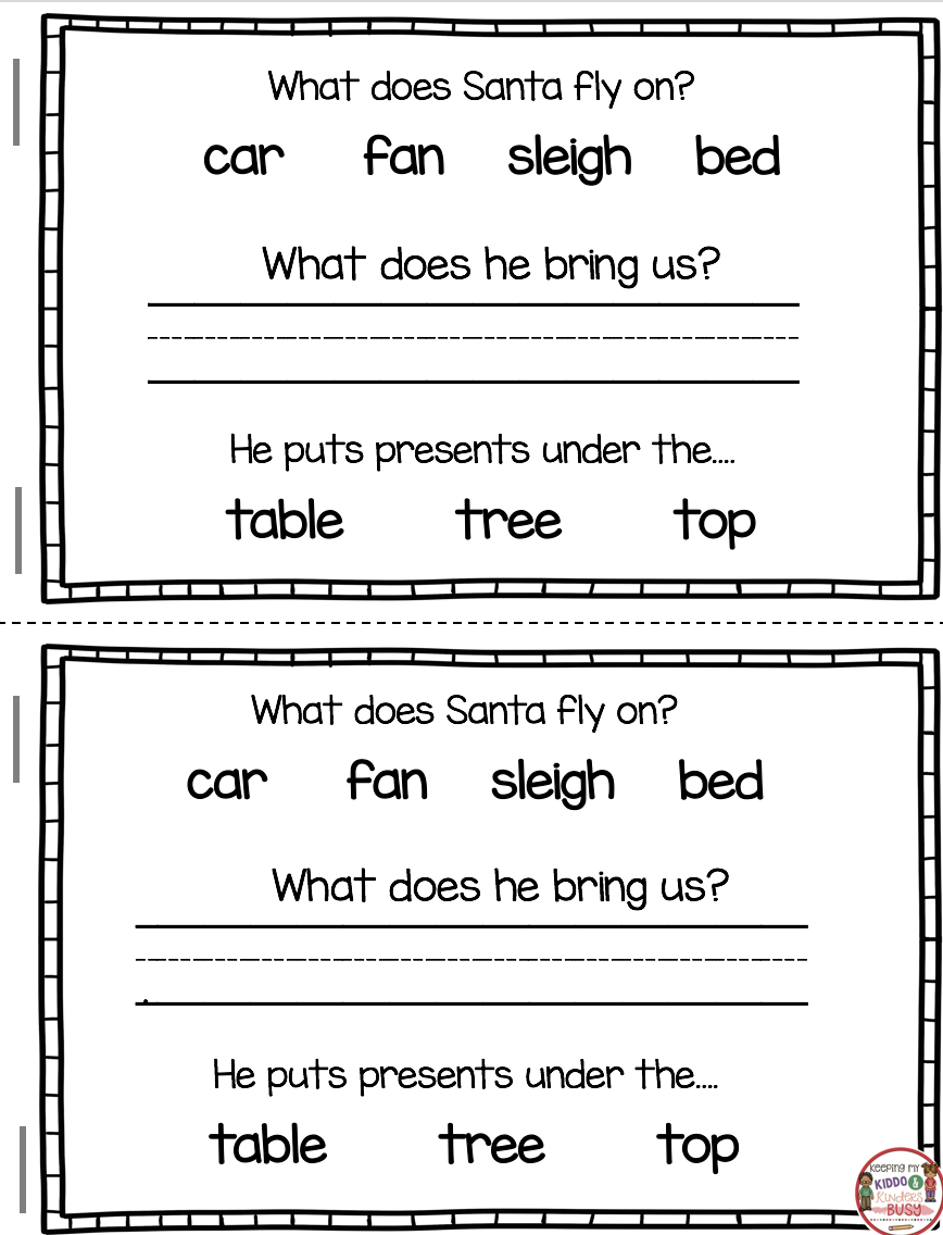 December Reading And Writing - Christmas - Free Book — Keeping My pertaining to Christmas Reading Worksheets 1st Grade