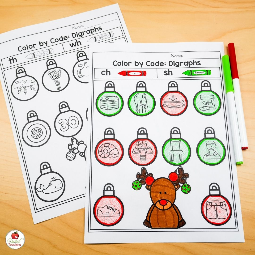 December Worksheets For Kindergarten: Fun And Easy To Use with Christmas Digraph Worksheet