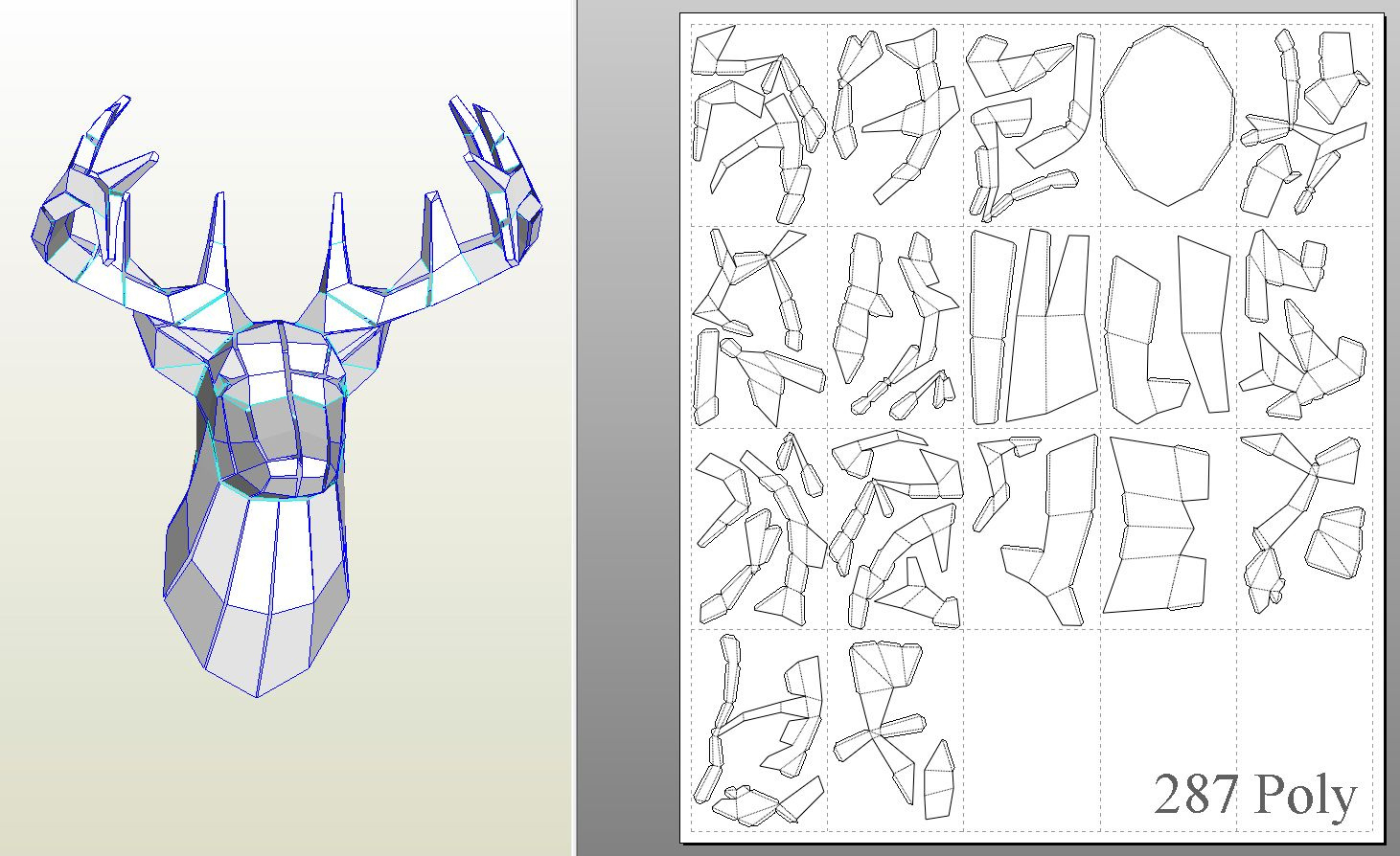 Deer Head Paper 3D Model $10 - .Max .Obj .Unknown - Free3D in Free Printable Deer Head Template