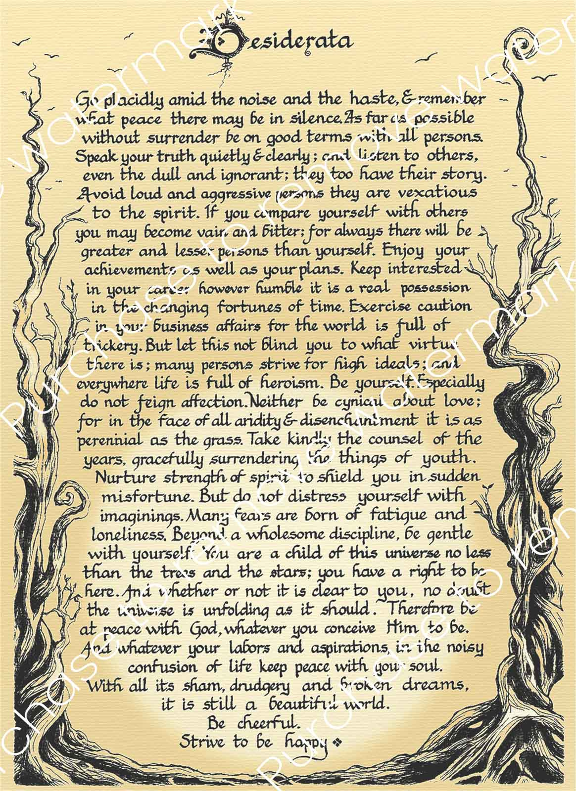 Desiderata Digital Download | Sacredart Murals within Desiderata Printable Version Free