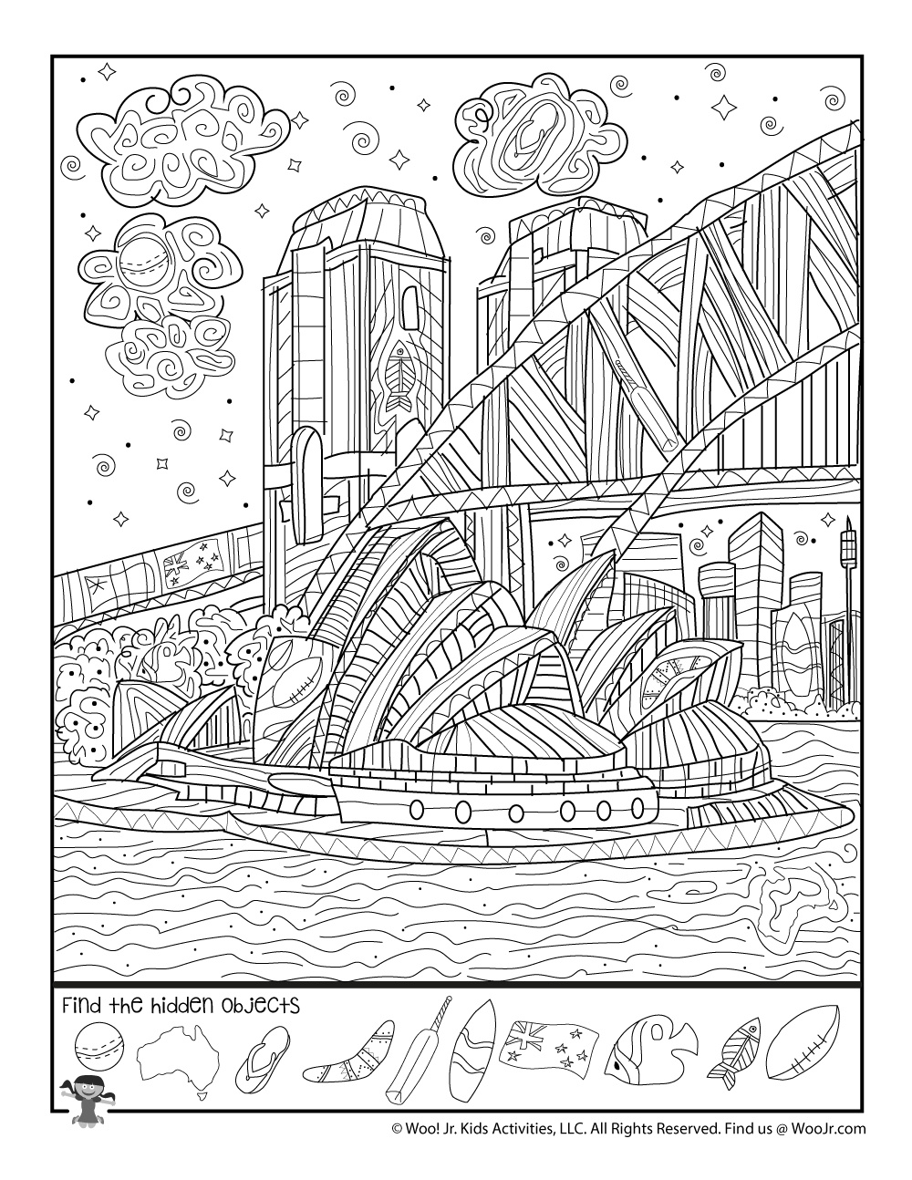 Difficult Hidden Picture Puzzles For Kids - World Travel | Woo! Jr within Free Printable Difficult Hidden Pictures