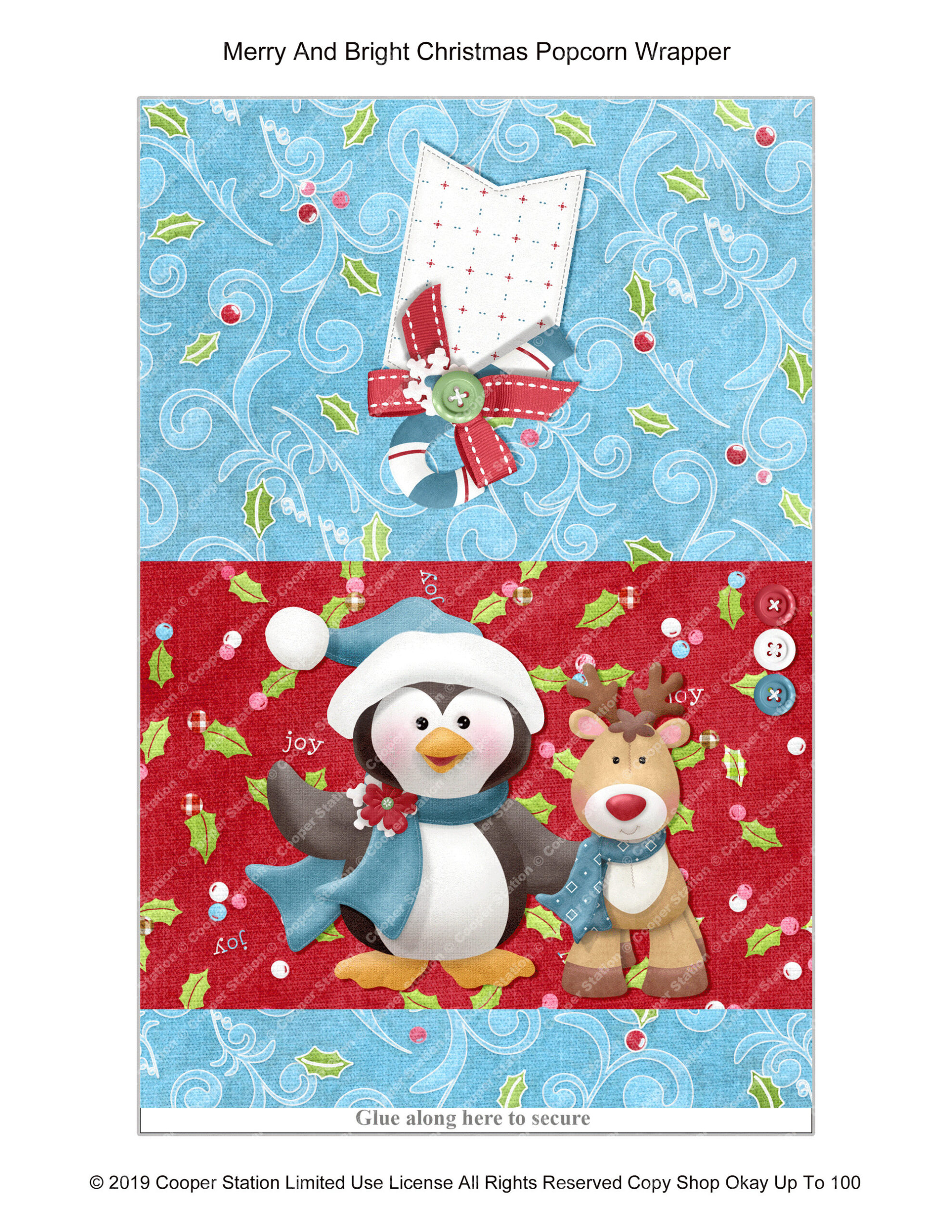Digital Printable Christmas Popcorn Wrapper - Instant Download regarding Printable Snowman Popcorn Wrappers