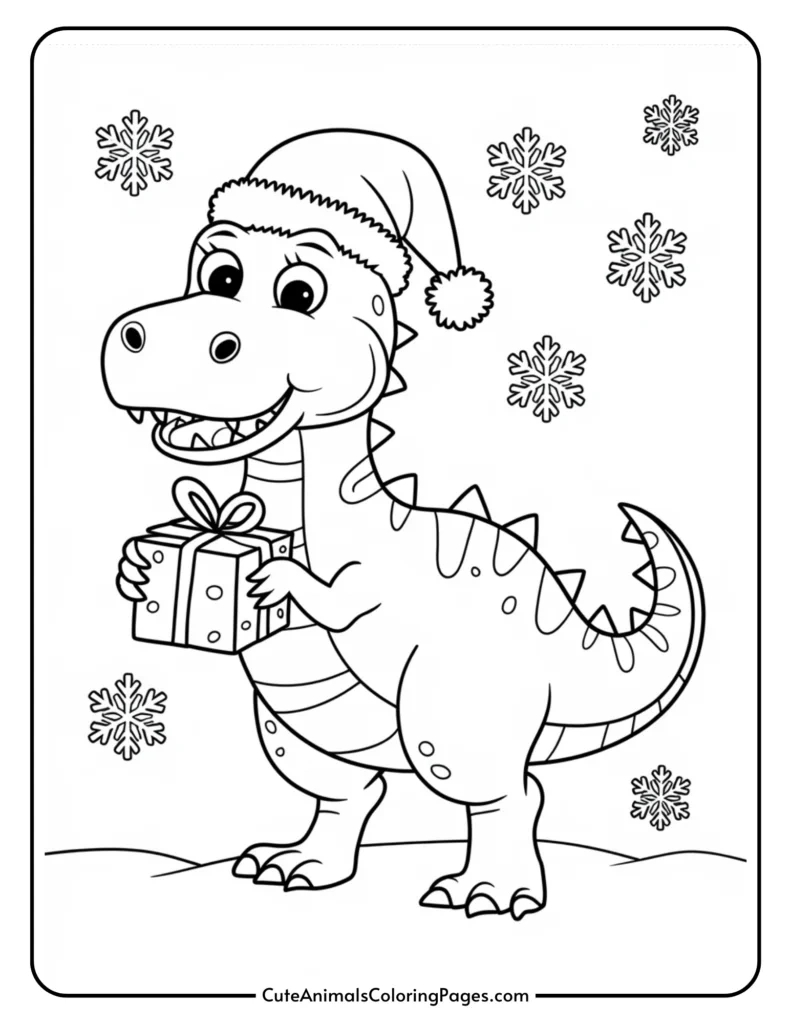 Dinosaur Christmas Coloring Pages (8 Free Printables) - Cute with regard to Christmas Coloring Pages Printable