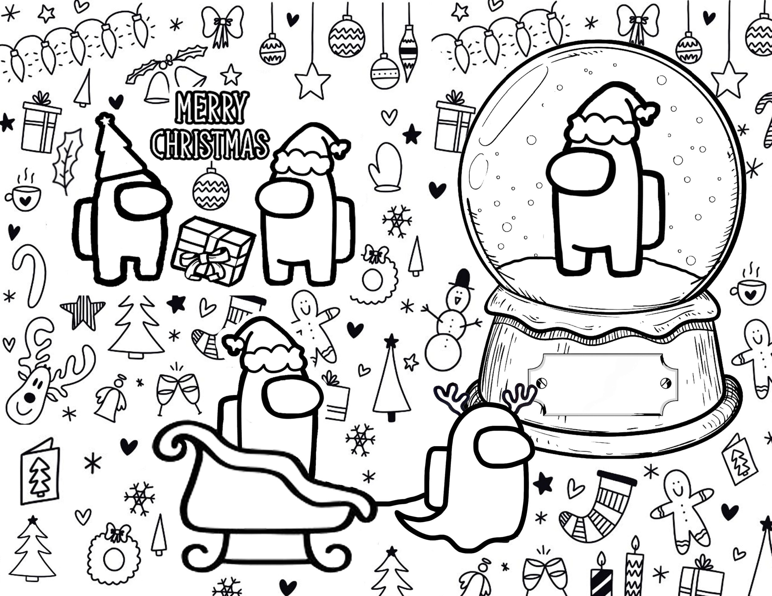 Discover 12 Dibujos Among Us And Scary Among Us Coloring Pages regarding Among Us Christmas Printable