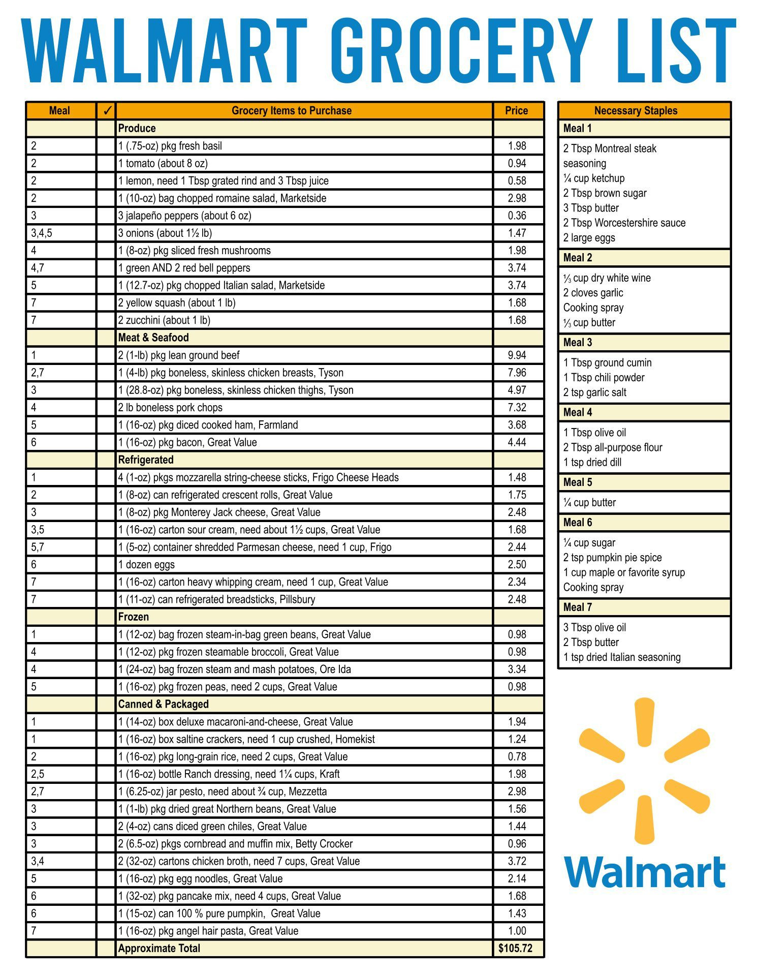 Discover 13 Grocery List Printable And Walmart Shopping List Ideas for Free Printable Walmart Grocery List