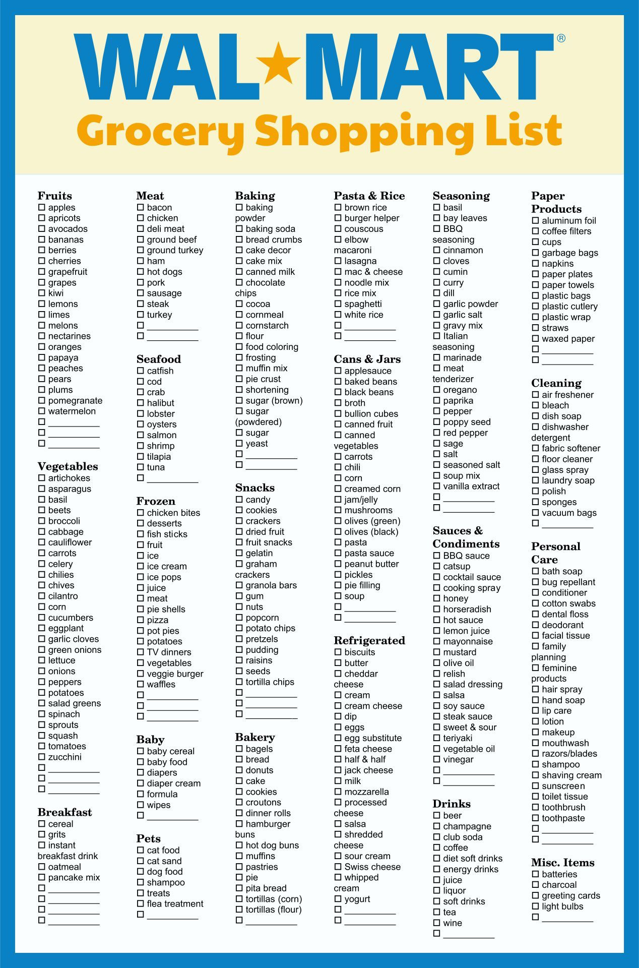 Discover 13 Grocery List Printable And Walmart Shopping List Ideas with regard to Free Printable Walmart Grocery List
