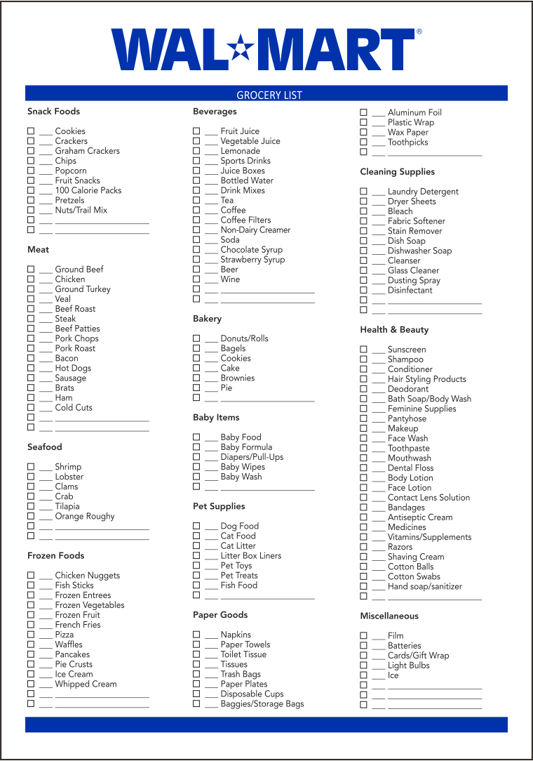 Discover 13 Grocery List Printable And Walmart Shopping List Ideas with regard to Free Printable Walmart Grocery List