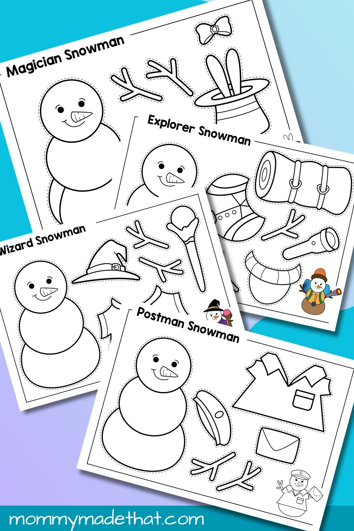Disguise A Snowman Craft (Free Printable) for Disguise A Snowman Printable