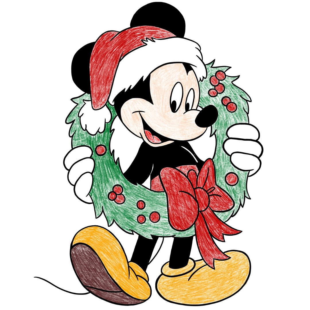Disney Christmas Cards & Colouring Sheets – Free Printables | Mama with Printable Mickey Mouse Christmas