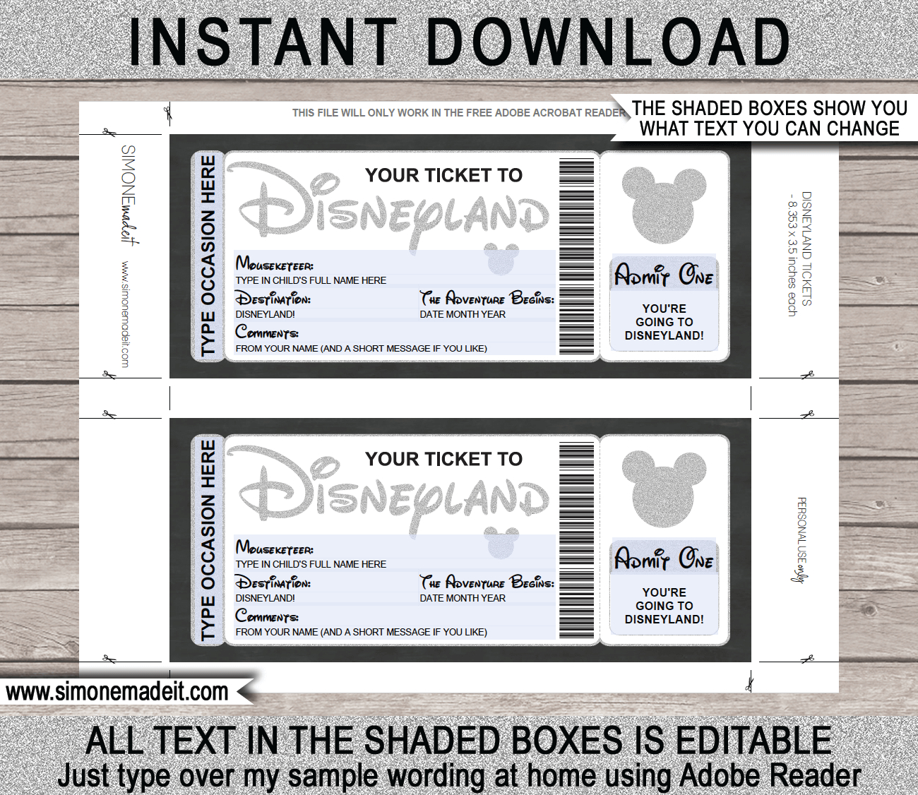 Disneyland Trip Printable Template | Surprise Disney Trip Reveal regarding Free Printable Disney Ticket Template