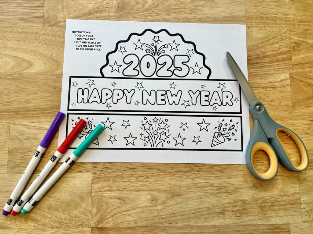 Diy 2026 New Year&amp;#039;S Hat Printable: Fun &amp;amp; Easy Kids&amp;#039; Craft For New inside Free Printable New Years Hats 2026